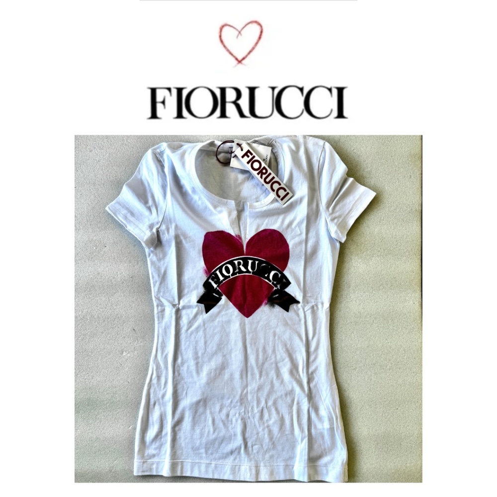 Fiorucci V-Neck Heart Tee
